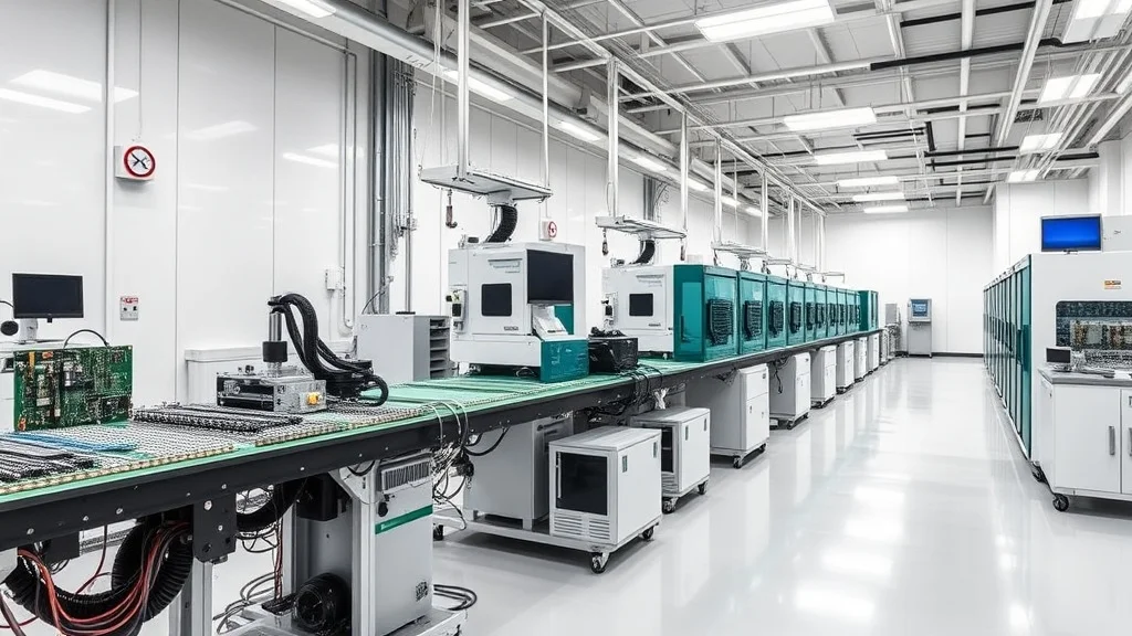 Linea di produzione elettronica con controllo qualità semiconduttori