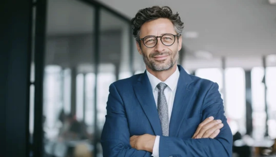 Insurance broker presenting professional report